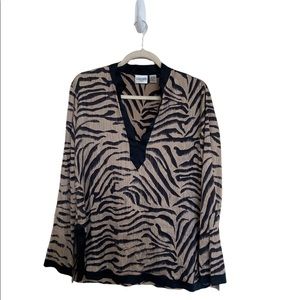 CHICO’S SILK ANIMAL PRINT BLOUSE